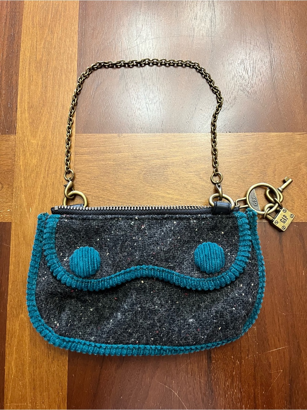Vintage Gap Clutch With Removable Gold Chain
